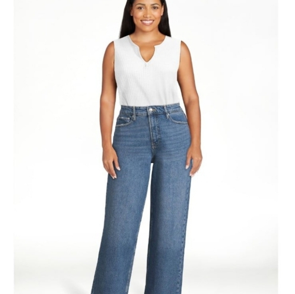 New Free Assembly Full Wideleg Straight Cropped Jeans